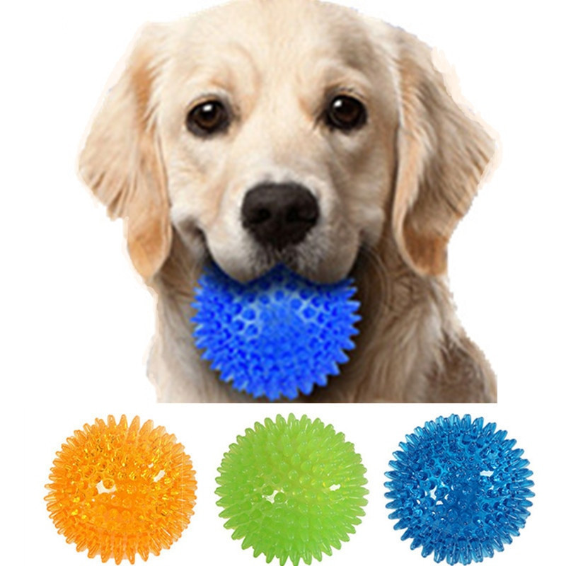 Squeaky Tooth Cleaning Ball: TPR Training Toy for Dogs