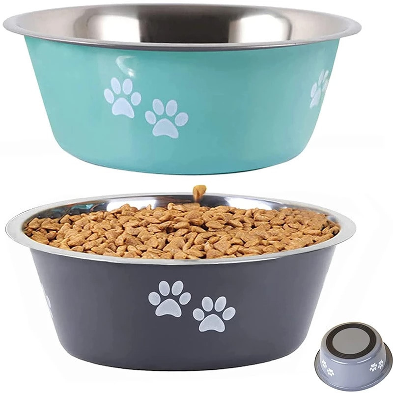 Non-slip Dog Bowls - Large Dog Stainless Steel Pet Feeders