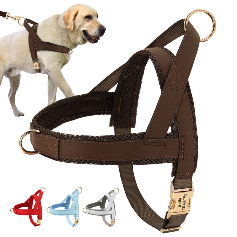 Personalized No Pull Dog Harness Adjustable Vest for Bulldogs