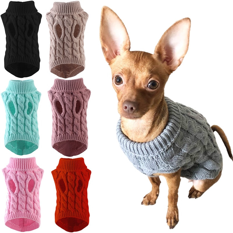 Winter Pet Turtleneck Sweater for Small Dogs - Warm and Soft