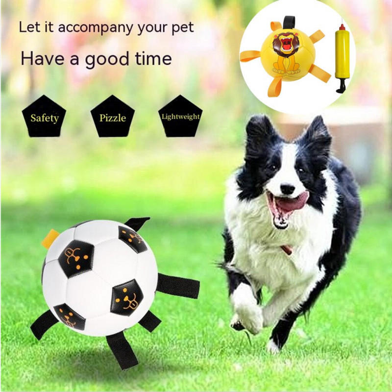 Durable Dog Soccer Toy Ball -  Puzzle Interactive Pet Football Toy
