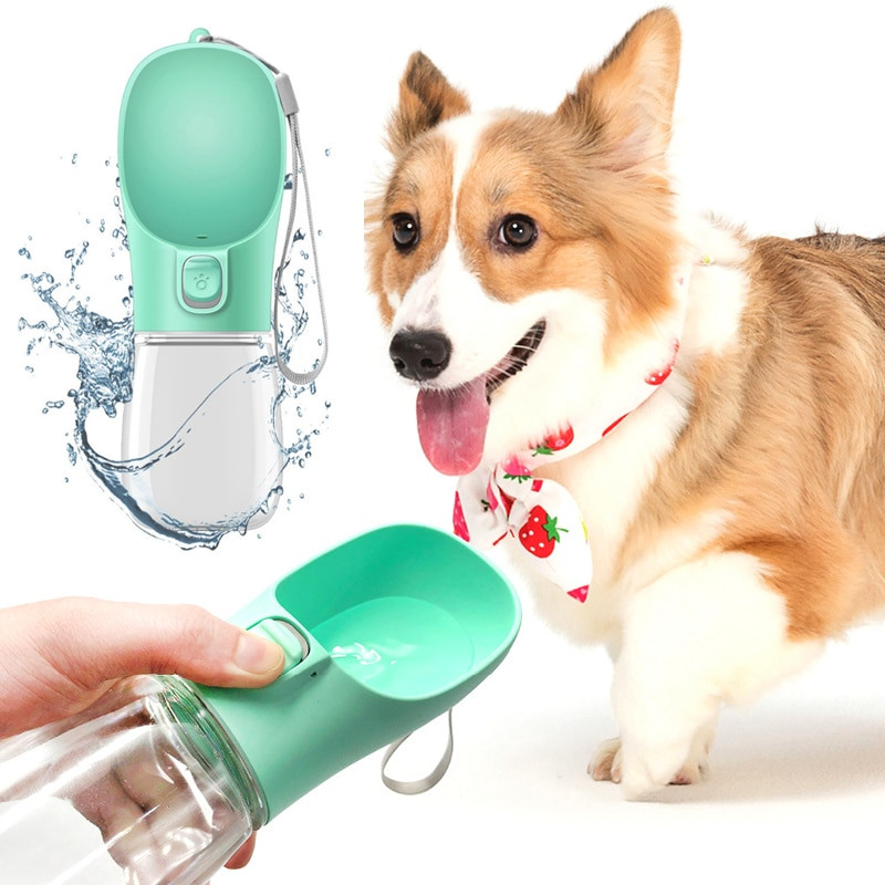 Portable Dog Water Bottle: 550ML Travel Water  Bowl Container